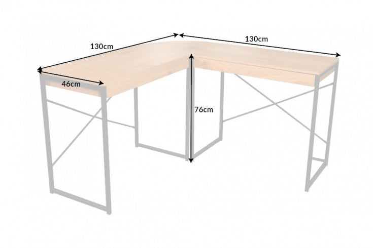 STUDIO Industrial Eckschreibtisch 130cm Eichenoptik mit Schubladen