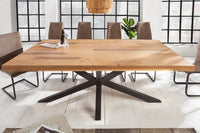 GALAXIE Solid industrial dining table 200cm recycled pine wood star-shaped frame