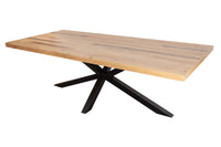 GALAXIE Solid industrial dining table 200cm recycled pine wood star-shaped frame