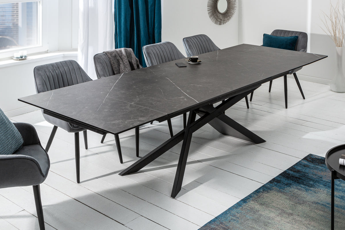 EUPHORIA extendable dining table 180-220-260cm graphite ceramic made in Italy