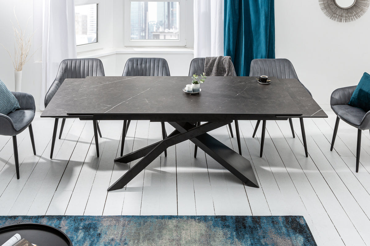 EUPHORIA extendable dining table 180-220-260cm graphite ceramic made in Italy