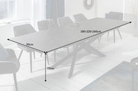 EUPHORIA extendable dining table 180-220-260cm graphite ceramic made in Italy