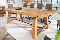 FINCA solid dining table 200cm natural recycled pine wood industrial design