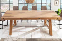 FINCA solid dining table 200cm natural recycled pine wood industrial design