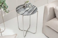 NOBLE II Handcrafted side table 38cm gray removable marble top