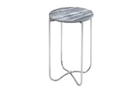 NOBLE II Handcrafted side table 38cm gray removable marble top