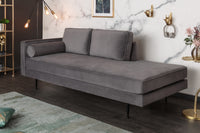 Elegante Récamière DIVA 196cm Samt schwarze Metallfüße