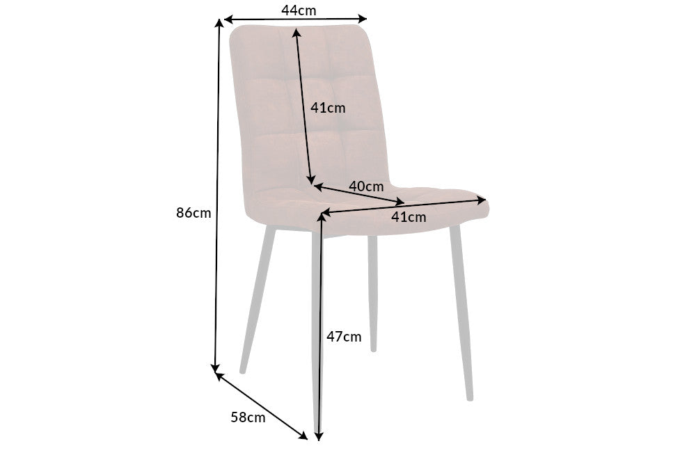 Retro Design Stuhl MODENA Microfaser mit Ziersteppung