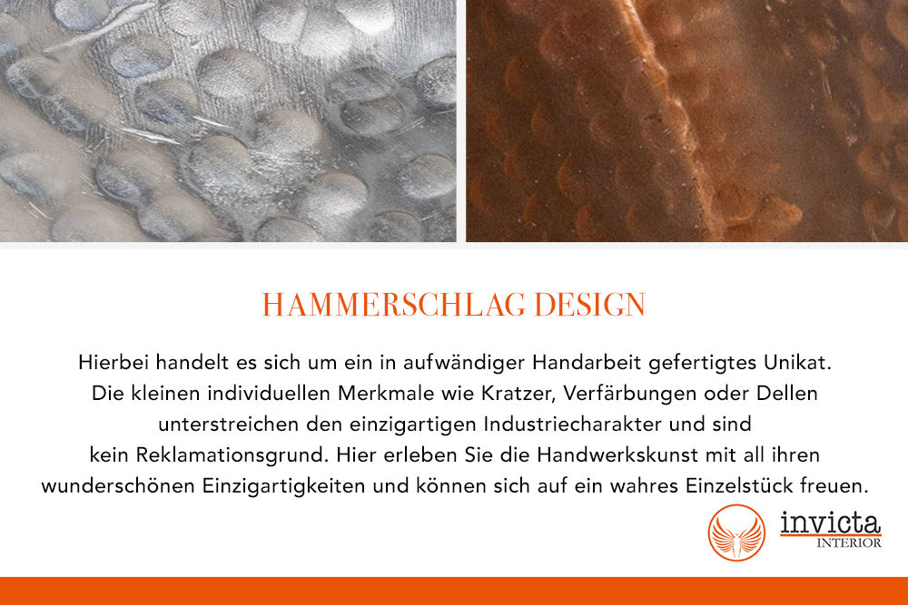 ORIENT Handgearbeiteter Wandspiegel 60cm im Hammerschlag Design aus Metall