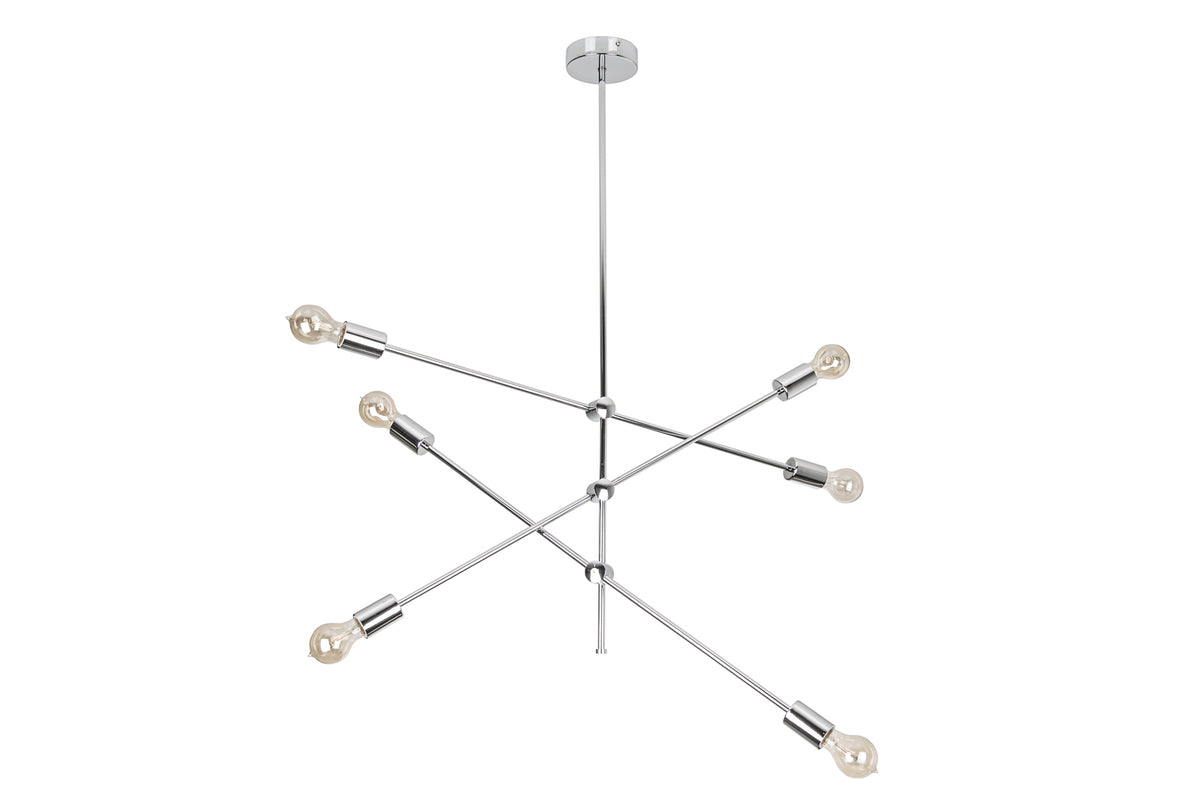 LEVELS IV design hanging lamp black gray white with 6 linen shades