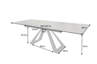 CONCORD extendable dining table 180-230cm anthracite ceramic made in Italy