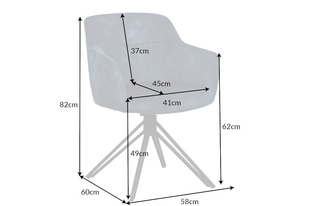 Rotating design chair Utopia velvet retro style decorative quilting armrests