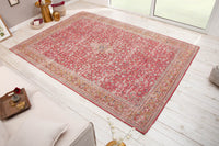 OLD MARRAKESCH Orientalischer Baumwoll-Teppich XXL 350x240cm rot antik florales Muster