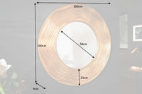 Eleganter Wandspiegel CIRCLE 100cm gold rund mit verziertem Rahmen