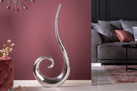 Moderne Vase WAVE 47cm silber Aluminium poliert Dekoration