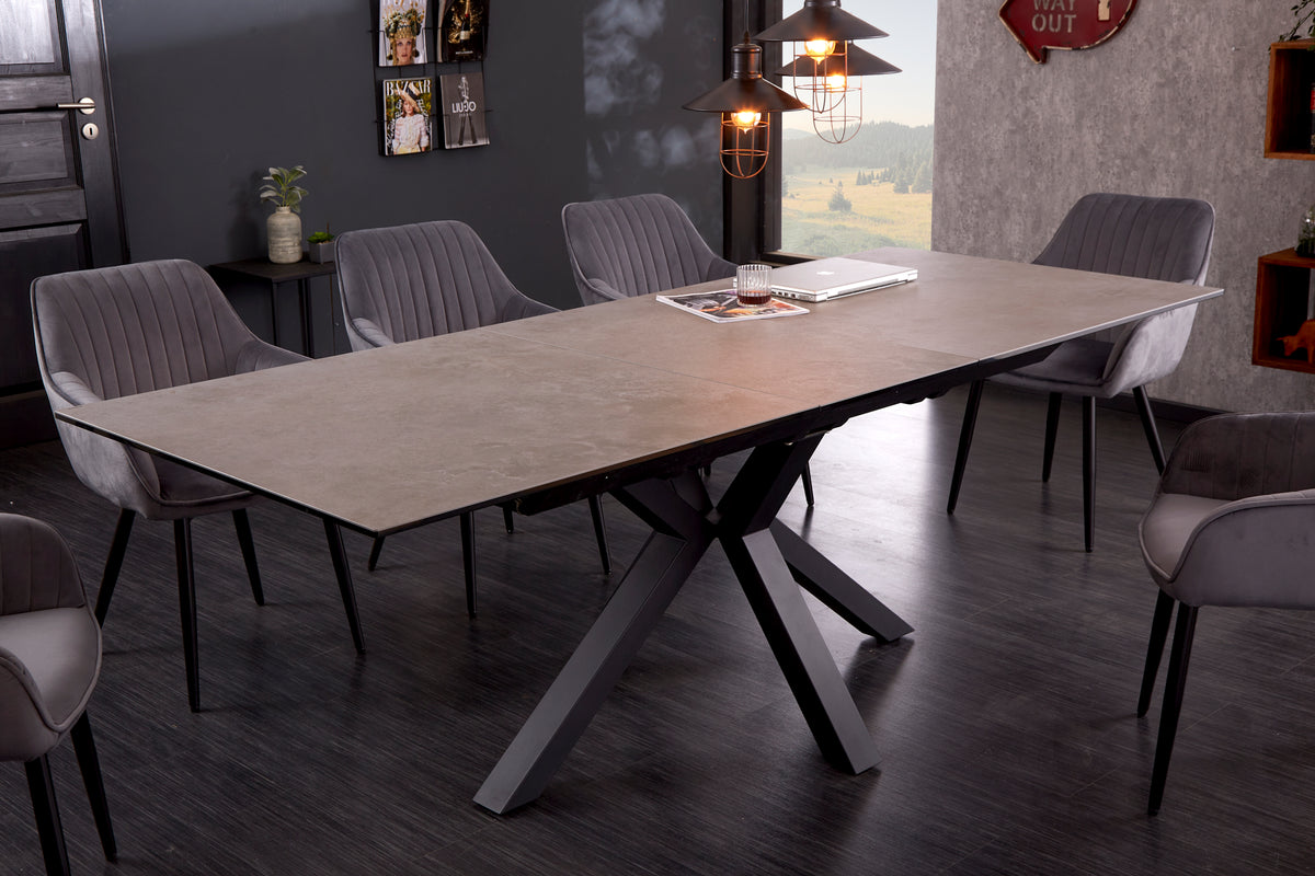 ETERNITY extendable design dining table 180-225cm concrete ceramic made in Italy