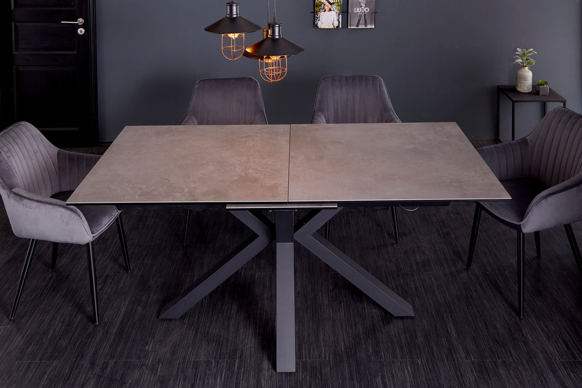 ETERNITY extendable design dining table 180-225cm concrete ceramic made in Italy