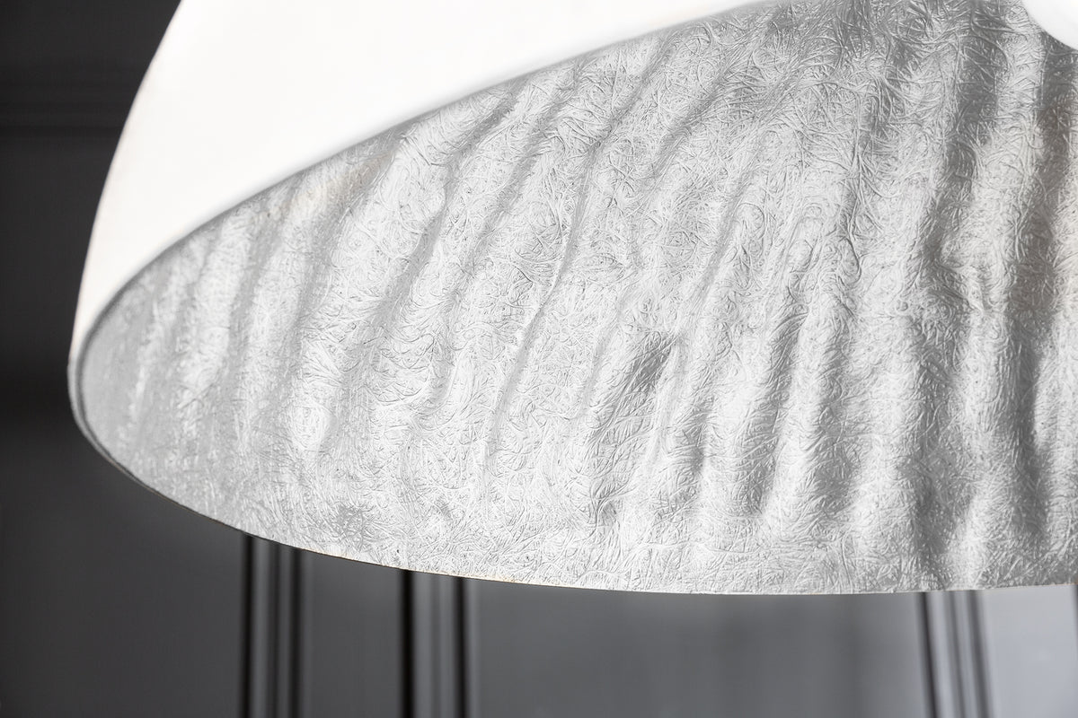 GLOW Elegante Design Hängeleuchte 70cm weiß silber Hängelampe