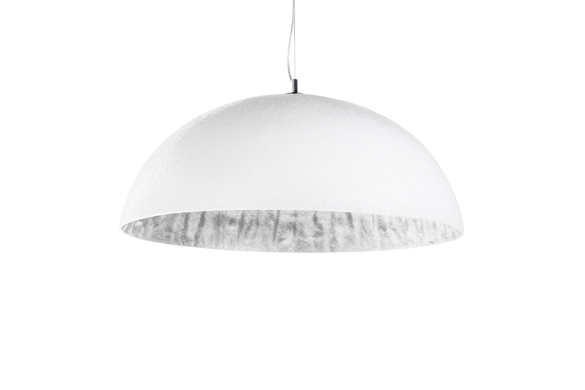 GLOW Elegante Design Hängeleuchte 70cm weiß silber Hängelampe