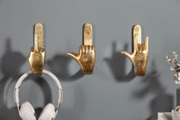 FINGERS Extravagante Kleiderhaken gold 3er Set Wandgarderobe