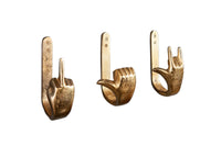 FINGERS Extravagante Kleiderhaken gold 3er Set Wandgarderobe