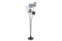 LEVELS design floor lamp 176cm black gray with 5 linen shades