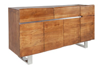 MAMMUT Massives Baumstamm Sideboard 170cm Akazie Kufengestell aus Edelstahl