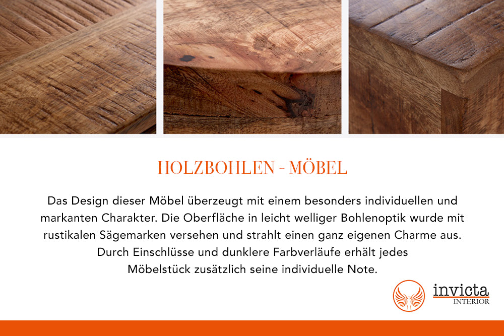 INDUSTRIAL STORAGE Runder Couchtisch 70cm weiß natur Mangoholz mit Stauraum handmade