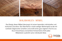 INDUSTRIAL STORAGE Runder Couchtisch 70cm weiß natur Mangoholz mit Stauraum handmade