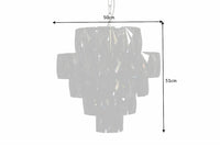 LEVELS IV design hanging lamp black gray white with 6 linen shades