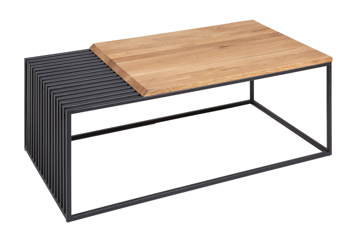 ARCHITECTURE Industrial Couchtisch 100cm geölt schwarzes Gestell