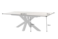 ETERNITY extendable dining table 180-225cm marble white ceramic made in Italy