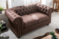 Chesterfield 2er Sofa 150cm Samt 2-Sitzer mit Knopfheftung und Federkern