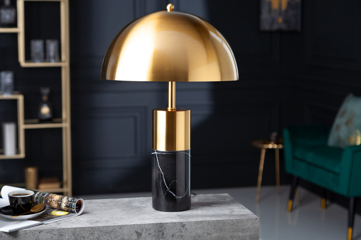 BURLESQUE Elegant table lamp 52cm gold with gray marble base