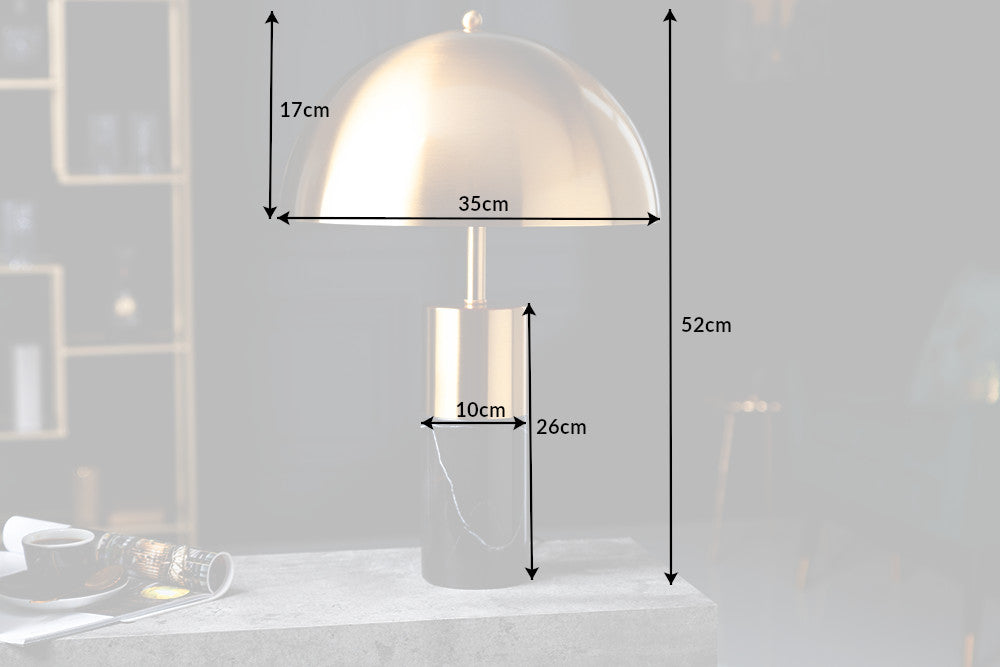 BURLESQUE Elegant table lamp 52cm gold with gray marble base