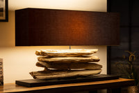 RIVERINE Handcrafted table lamp 80cm black driftwood table lamp