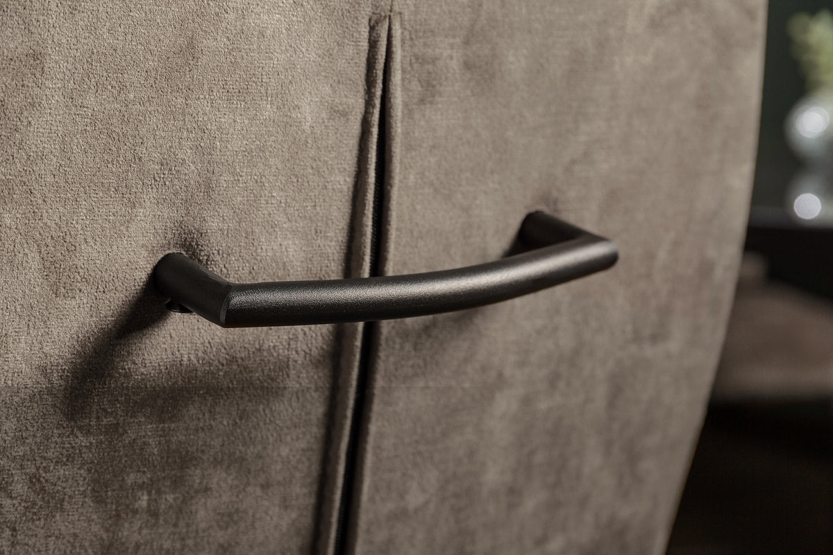 COMFORT Moderner Freischwinger Stuhl antik taupe mit Komfortgriff