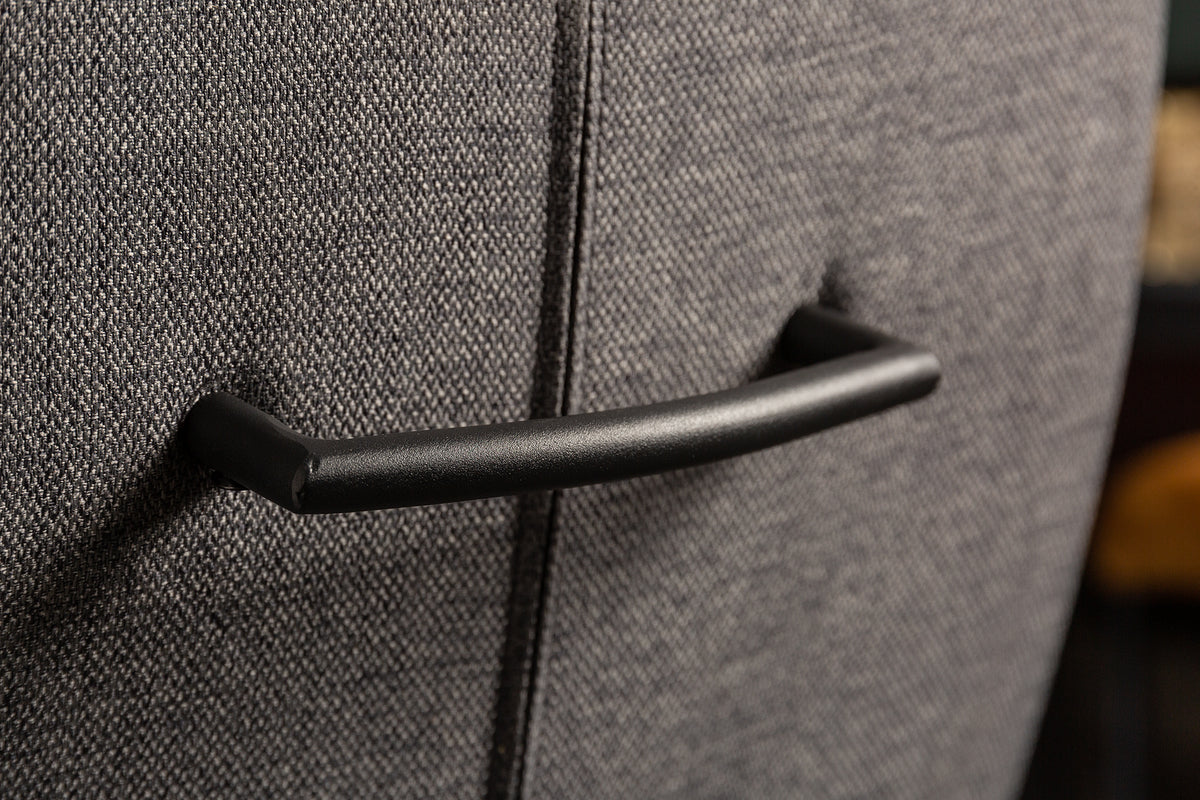 COMFORT Moderner Freischwinger Stuhl grau mit Komfortgriff