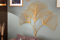 Elegante Wanddeko GINKGO 90cm gold in filigraner Blattform