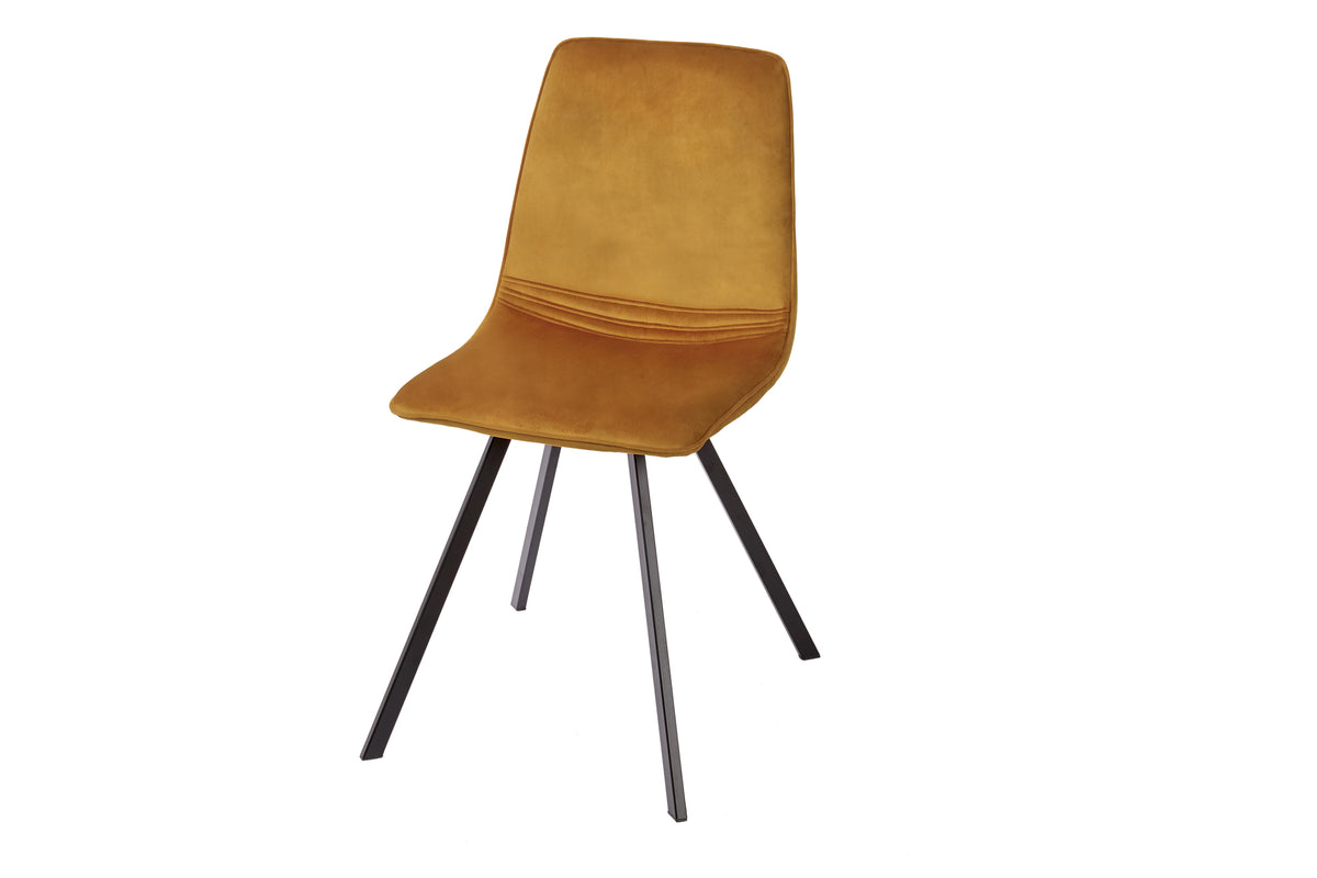 AMSTERDAM CHAIR Retro Stuhl senfgelb Samt Designklassiker