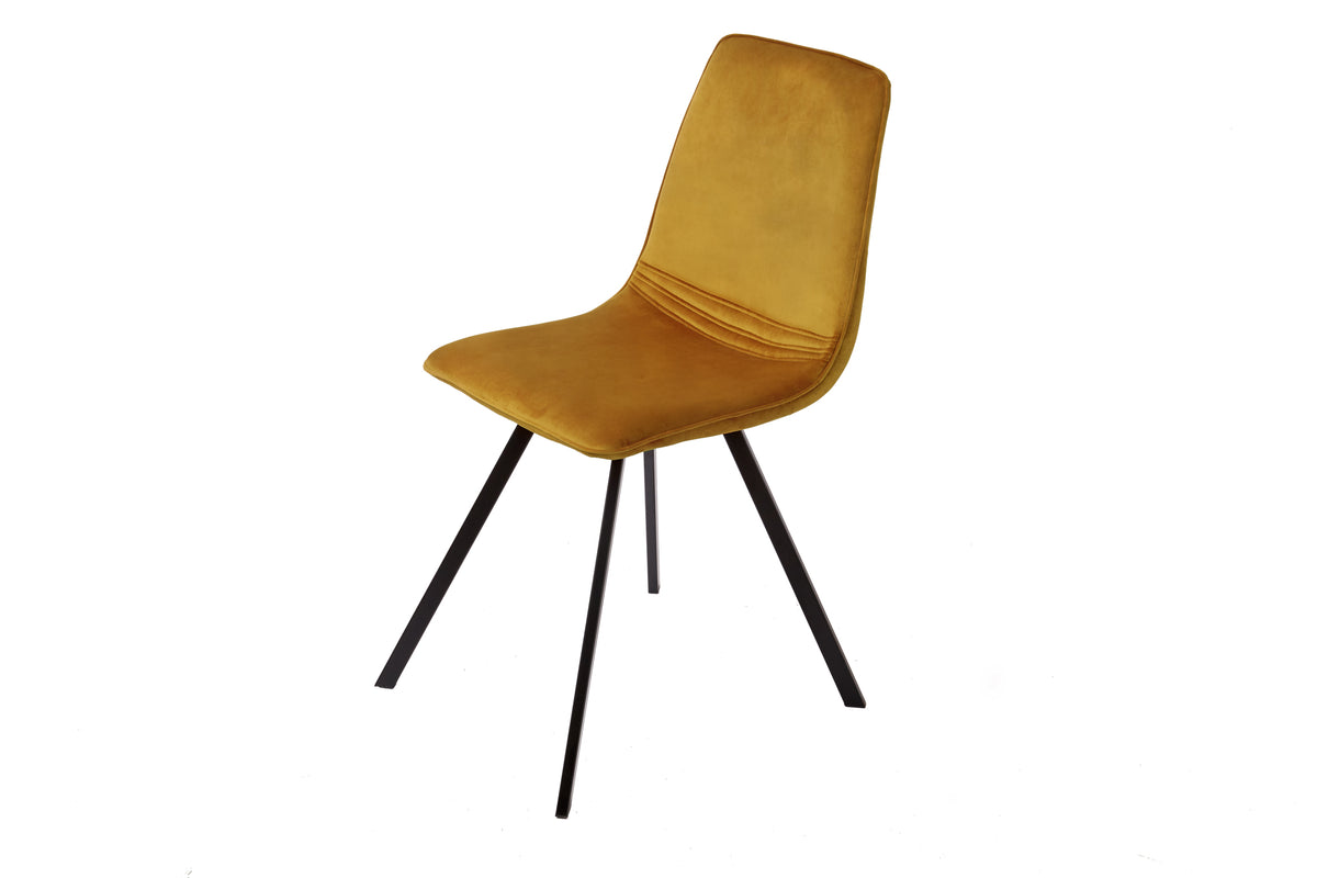 AMSTERDAM CHAIR Retro Stuhl senfgelb Samt Designklassiker