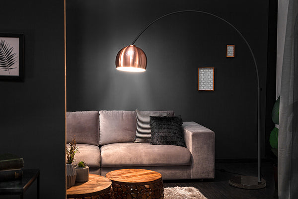 LOUNGE DEAL Extendable arc lamp 170-210 cm copper floor lamp