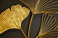 Elegante Wanddeko 3er Set GINKGO 40cm gold in filigraner Blattform