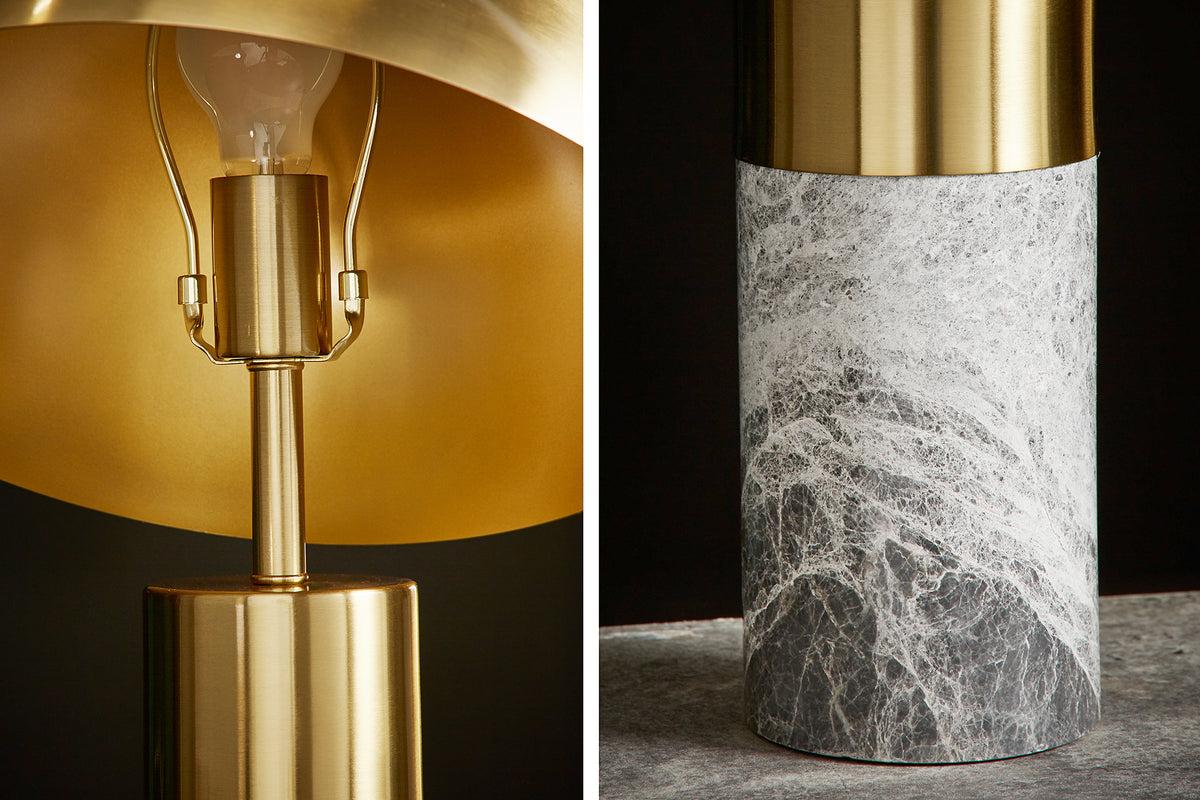 BURLESQUE Elegant table lamp 52cm gold with gray marble base