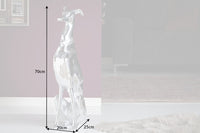 Elegante Windhund Skulptur GREYHOUND 70cm Aluminium Design Figur