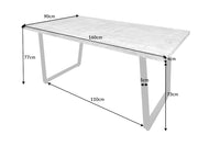 LOFT Modern dining table 160cm gray concrete design black metal legs sled base industrial