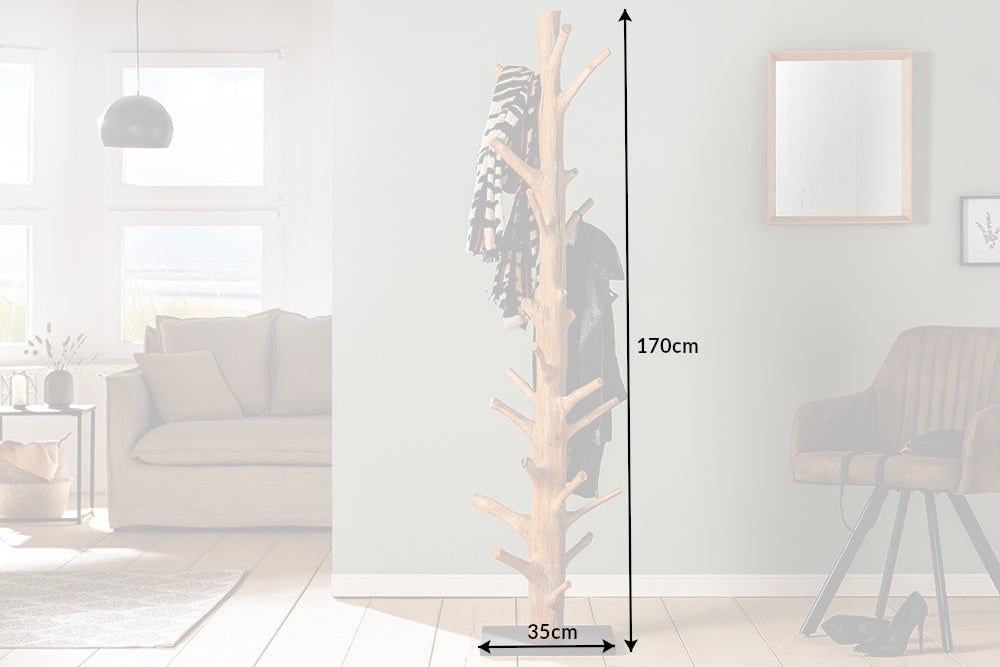 TREE NATURE Solid coat rack 170cm natural wood clothes rack