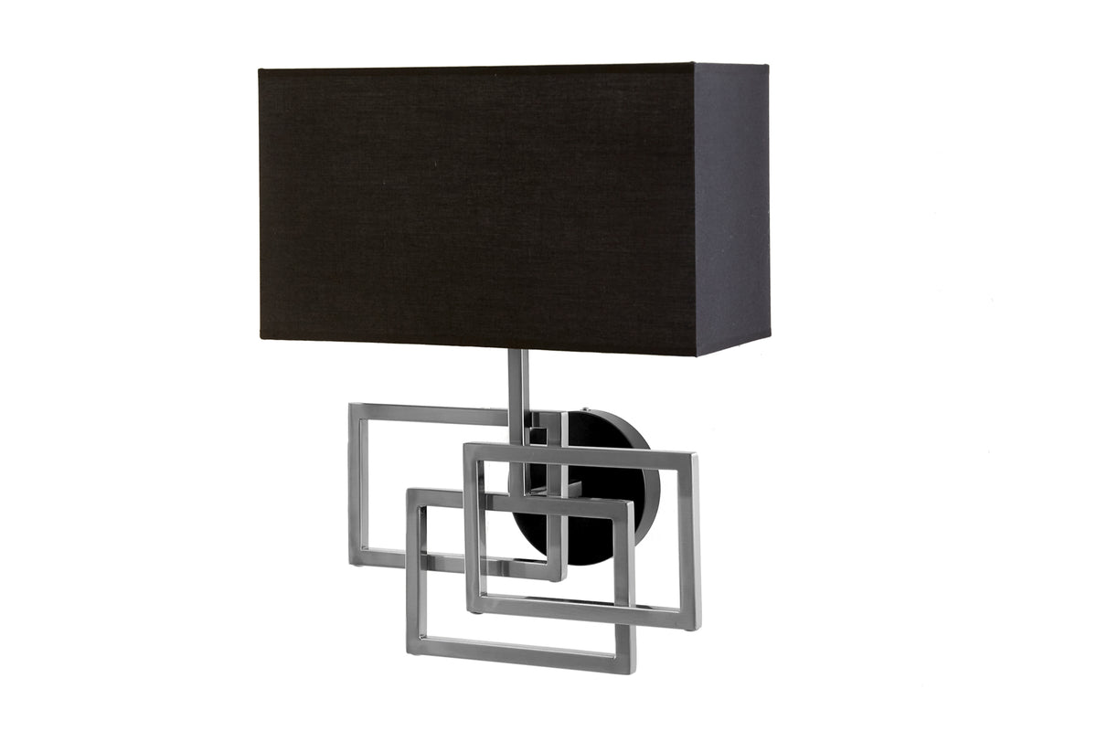 ATLANTIS Modern wall light 44cm fabric shade black lamp