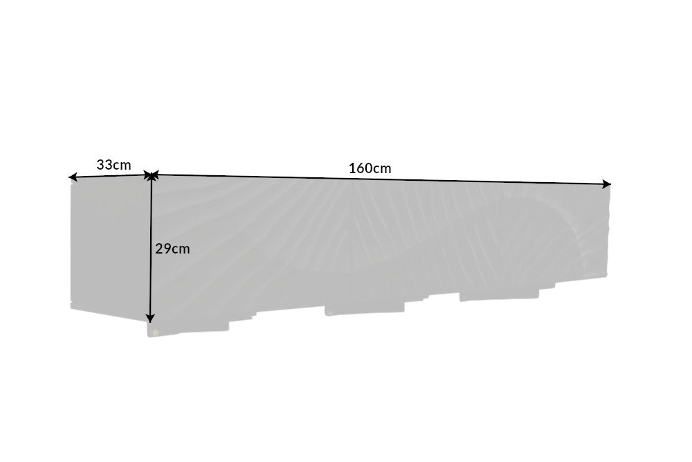 SCORPION Massives TV-Board 160cm schwarz Mangoholz hängend Lowboard