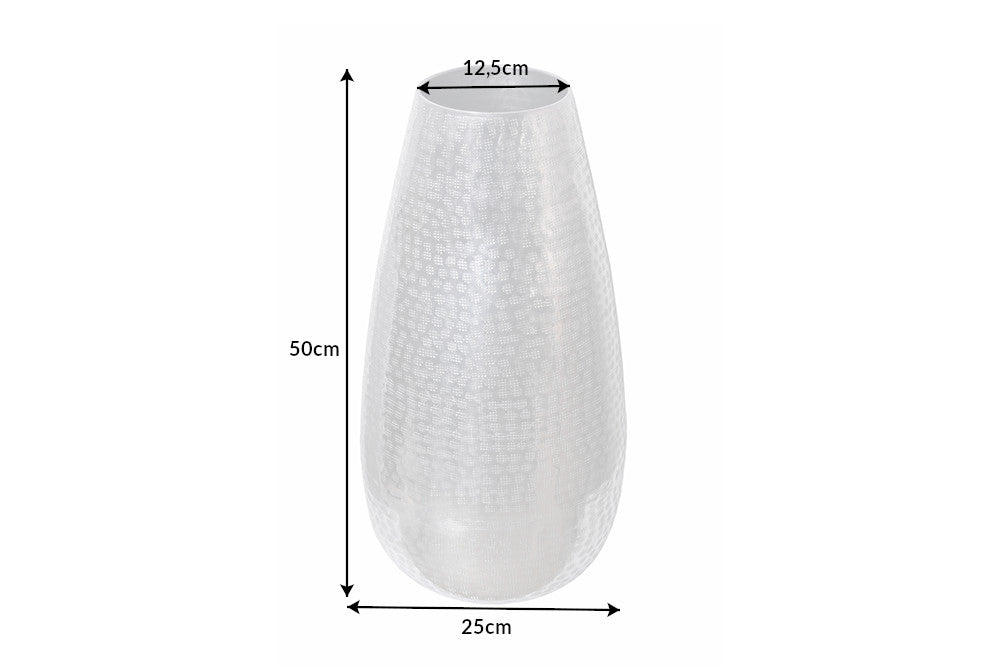 Elegante Vase ORIENT 50cm im Grid Hammerschlag Design